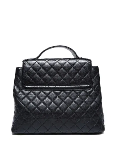 Pre-owned Chanel 2016-2017 Diamond-quilted Shoulder Bag In Black
