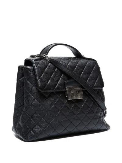 Pre-owned Chanel 2016-2017 Diamond-quilted Shoulder Bag In Black