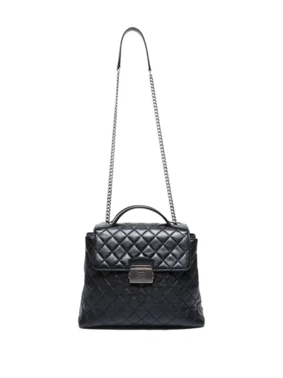 Pre-owned Chanel 2016-2017 Diamond-quilted Shoulder Bag In Black