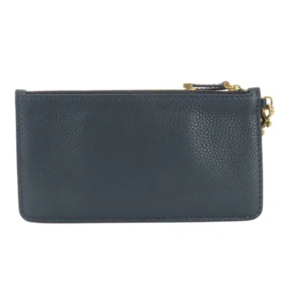 Pre-owned Dior Christian  Navy Leather Clutch Bag Pouch ()