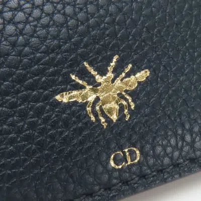 Pre-owned Dior Christian  Navy Leather Clutch Bag Pouch ()