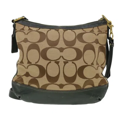 Pre-owned Coach Signature Beige Canvas Shoulder Bag ()