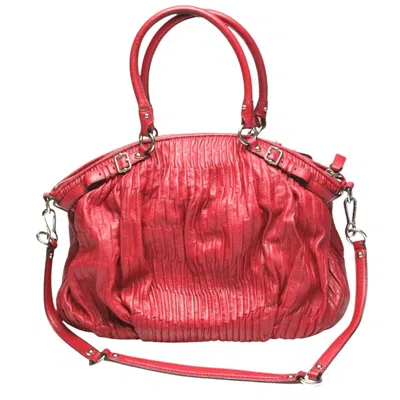 Pre-owned Coach Madison Red Color Leather Handbag Shoulder Bag ()