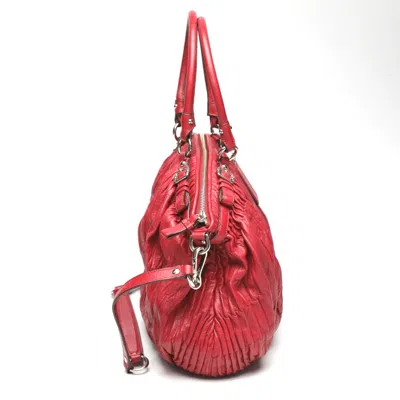 Pre-owned Coach Madison Red Color Leather Handbag Shoulder Bag ()