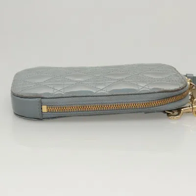 Pre-owned Dior Cannage Lady Grey Patent Leather Clutch Bag ()