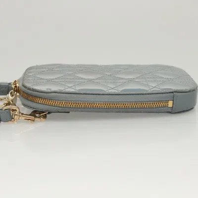 Pre-owned Dior Cannage Lady Grey Patent Leather Clutch Bag ()