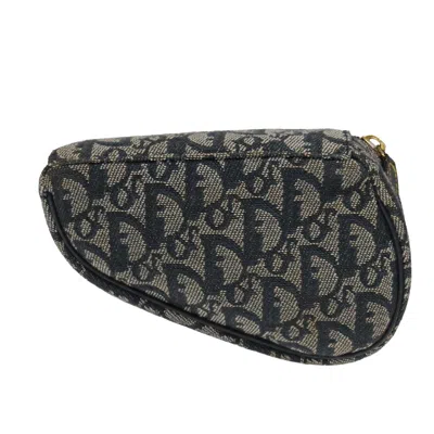 Pre-owned Dior Saddle Navy Canvas Clutch Bag ()
