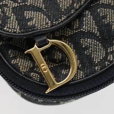 Pre-owned Dior Saddle Navy Canvas Clutch Bag ()