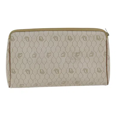 Pre-owned Dior Honeycomb Beige Canvas Clutch Bag ()
