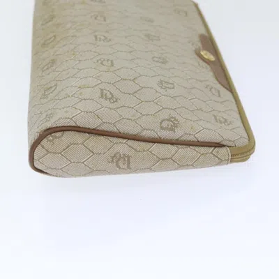 Pre-owned Dior Honeycomb Beige Canvas Clutch Bag ()