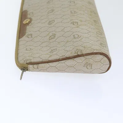 Pre-owned Dior Honeycomb Beige Canvas Clutch Bag ()