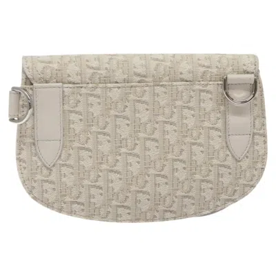 Pre-owned Dior Saddle  Oblique Beige Canvas Clutch Bag ()