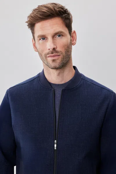 Robert Barakett Henrik Baseball Collar Jacket In Blue
