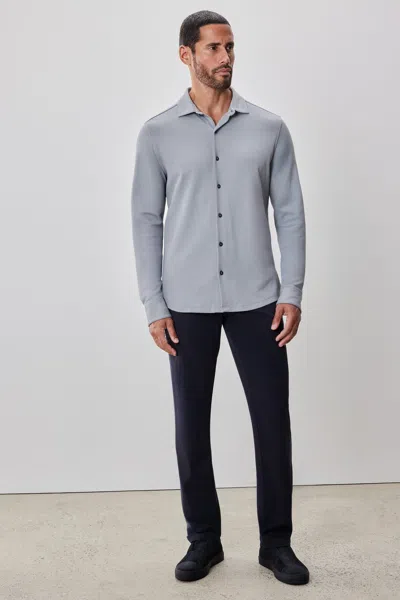 Robert Barakett Milo Long Sleeve Knit Shirt In Gray