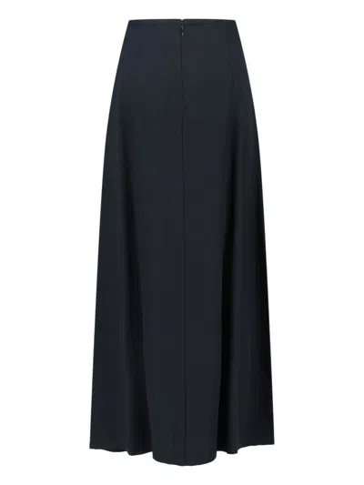Aspesi Maxi Viscose Skirt In Black