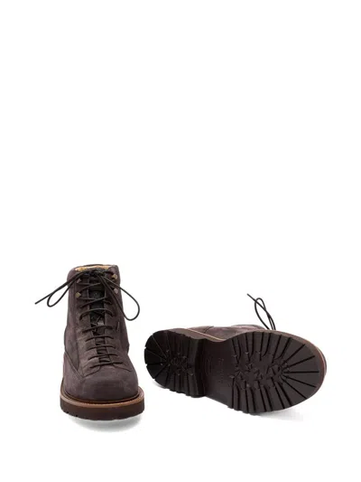 Brunello Cucinelli Stringed Boots In Suede Leather In Multi