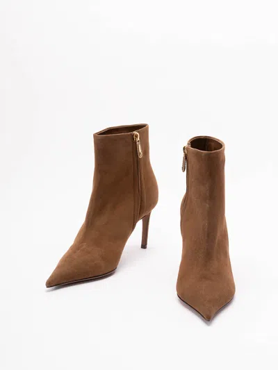 Dolce & Gabbana Devotion Suede Ankle Boots In Brown