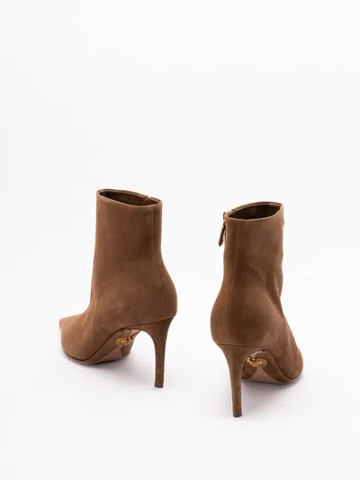 Dolce & Gabbana Devotion Suede Ankle Boots In Brown