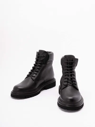 Dolce & Gabbana Day Classic Hammer Ankle Boots Dolce&gabbana Leather Black In Black