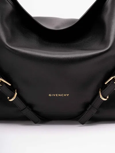 Givenchy Medium Voyou Buckle Shoulder Bag In Tumbled Leather In Black