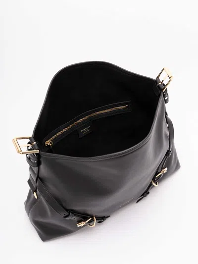 Givenchy Medium Voyou Buckle Shoulder Bag In Tumbled Leather In Black