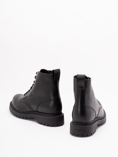Givenchy Chunky Sole Leather Ankle Boots With Pull Tab In Black