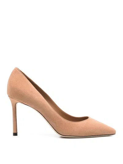 Jimmy Choo Pointed Toe Slip-on Pumps With High Stiletto Heel In Brown