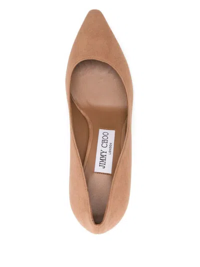 Jimmy Choo Pointed Toe Slip-on Pumps With High Stiletto Heel In Brown