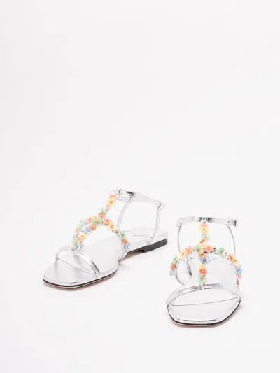 Jimmy Choo Daisy Sandals In Silver Nappa Leather In Metallic