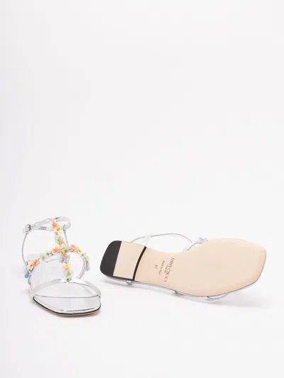 Jimmy Choo Daisy Sandals In Silver Nappa Leather In Metallic