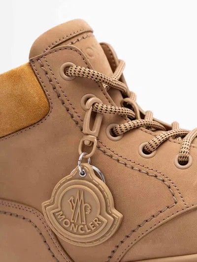 Moncler Peak City Ankle Boots Sneakers Beige In Brown