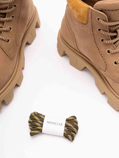 Moncler Peak City Ankle Boots Sneakers Beige In Brown