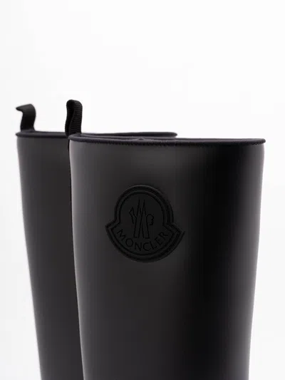Moncler Rubber Kickstream Boots With Drawstring In Black