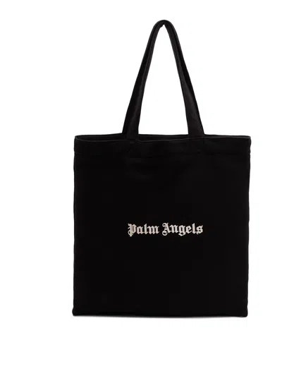 Palm Angels Rectangular Tote Bag Logo Design In Black