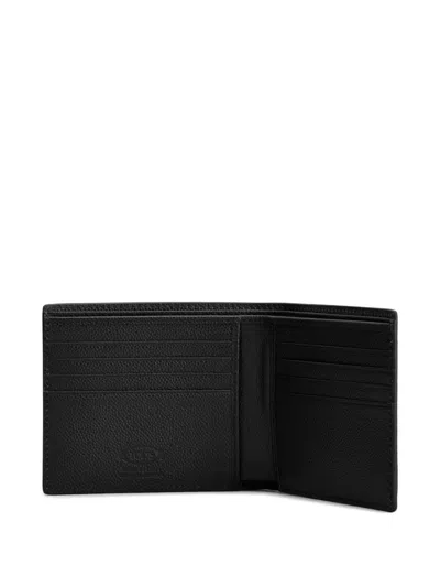 Tod's Leather Wallet With Logo Plaque In Black