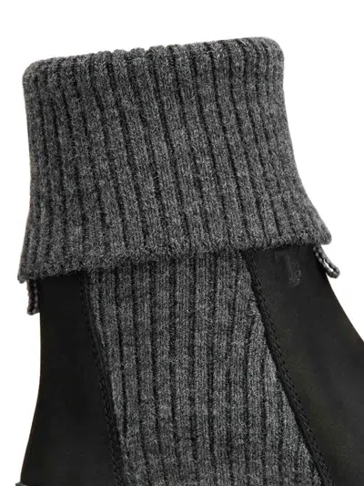 Tod's Chunky Sole Suede Leather Sneakers In Black