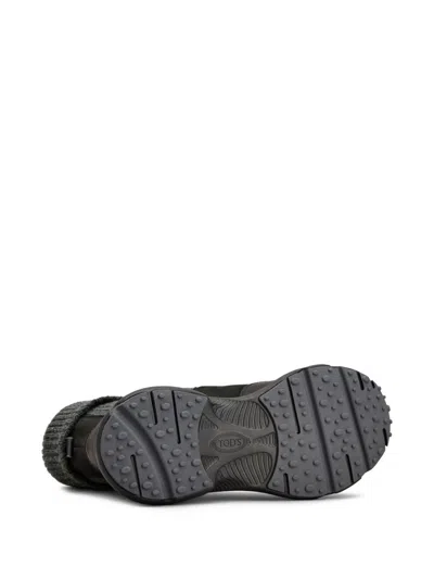 Tod's Chunky Sole Suede Leather Sneakers In Black