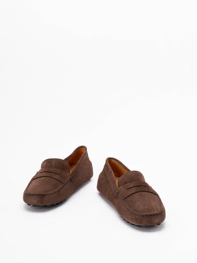 Tod's Gommino Shearling-lined Loafers In Brown