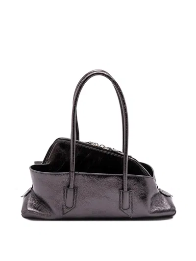 Attico `la Passeggiata` Small Top Handle Bag In Gray