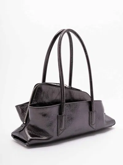 Attico `la Passeggiata` Small Top Handle Bag In Gray