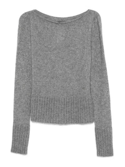 Tom Ford Knitwear With Ribbed Hem And Long Sleeves In Gray