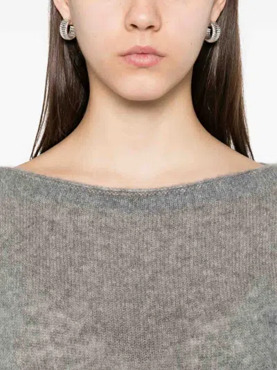 Tom Ford Knitwear With Ribbed Hem And Long Sleeves In Gray