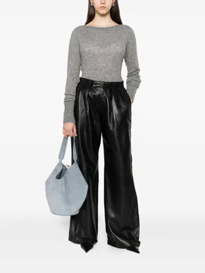 Tom Ford Knitwear With Ribbed Hem And Long Sleeves In Gray