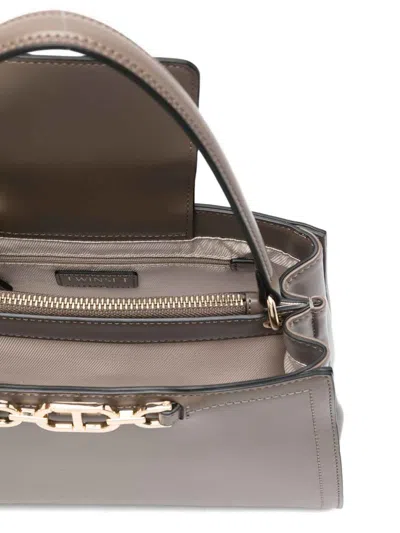 Twinset Twin-set Structured Handbag With Metal Clasp And Versatile Carrying Options In Gray