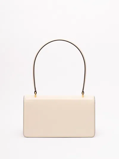 Valentino Garavani  Garavani Vain Bag With Handle In Shiny Calfskin Woman Butter Uni In White