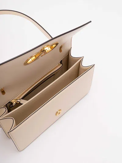 Valentino Garavani  Garavani Vain Bag With Handle In Shiny Calfskin Woman Butter Uni In White