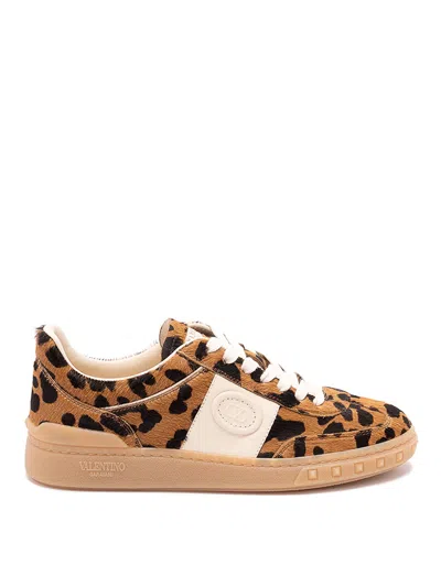 Valentino Garavani Upvillage Leopard Calf Hair Sneakers In Animal Print