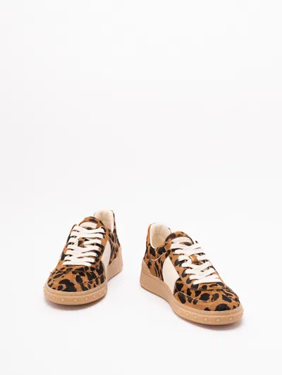 Valentino Garavani Upvillage Leopard Calf Hair Sneakers In Animal Print