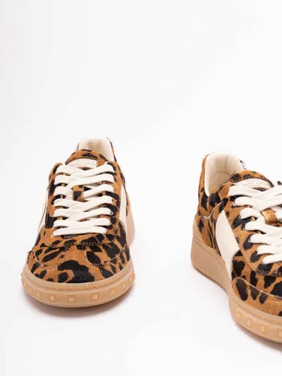 Valentino Garavani Upvillage Leopard Calf Hair Sneakers In Animal Print