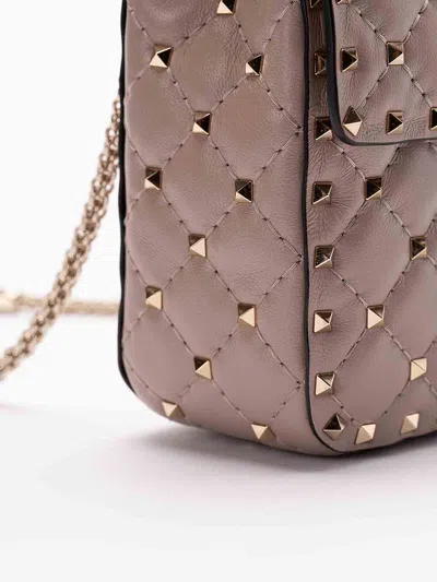 Valentino Medium Shoulder Bag Spike Rockstud In Nude